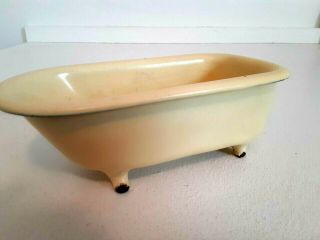 1910 Vintage Yellow Wolff Salesman Sample Cast Iron Claw Foot Bathtub Bath Tub