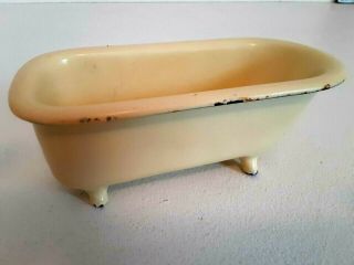 1910 Vintage Yellow WOLFF Salesman Sample CAST IRON Claw Foot BATHTUB BATH TUB 2