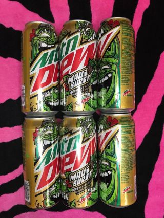 (6) Mountain Dew Maui Burst Pineapple Full 16 Oz Cans 7/20/20 Exp Date