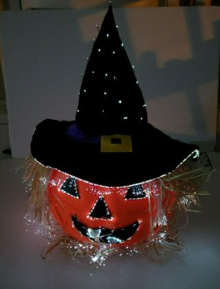 2000 Spooky Hollow Fiber Optic Pumpkin 20 " Electric 5 Changing Colors Halloween