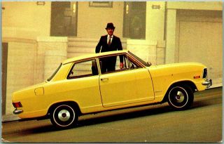 1970 Buick Opel Kadett Advertising Postcard Yellow Car / Cal Wible Medina Ohio