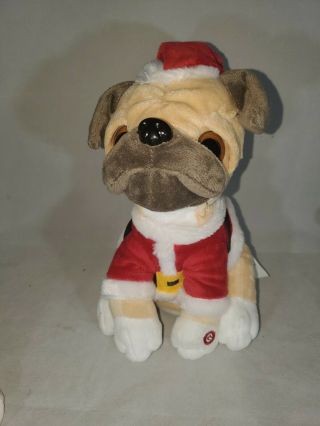 Gemmy Animated Christmas Dancing Dog Pug? Shar - Pei? Singing Deck The Halls Funny