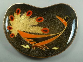 Miguel Pineda Small Enamel Copper Plate Mid Century Modern Mexico Mexican
