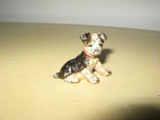 Antique Hubley Cast Iron Miniature Boston Terrier Dog Place Card Holder