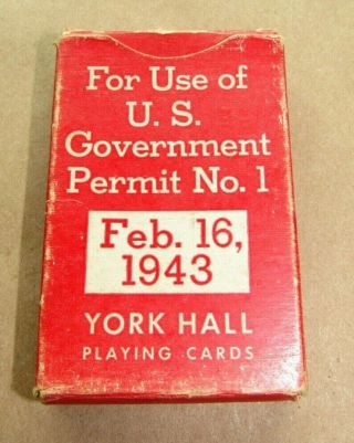 Wwii Us Government American Red Cross 1943 Pack Of Playing Cards 24