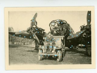Luftwaffe Destroyed He 111 Heinkel Late War Airfield Captured Wurzburg Germany