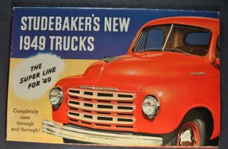 1949 Studebaker Truck Sales Brochure Folder Pickup Stake 49