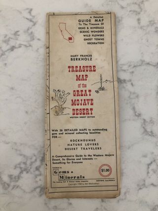 Treasure Map Of The Great Mojave Desert.  Maclachlan 1958