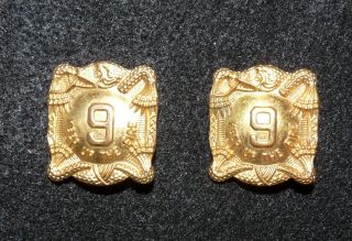 Matched Pair Ww2 Us Army 9th Infantry Regiment Pinback Dui Crests