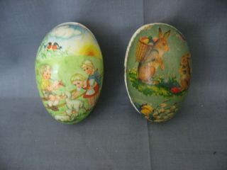 Vintage Paper Mache Easter Egg/candy Containers - Marked East Germany