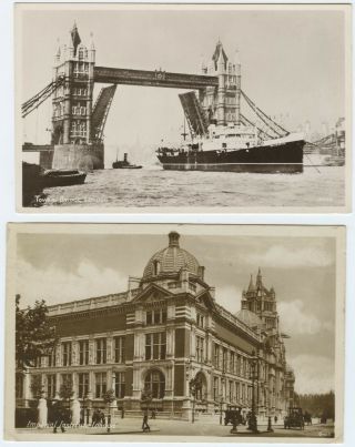 Tower Bridge & Ship Baltraffic London Institute 1923 To Mobile Alabama - Rppc