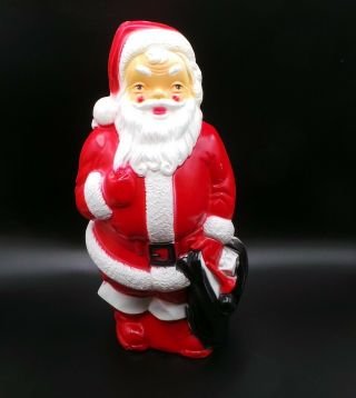 Vintage 1968 Empire Plastic Santa Claus Blow Mold Light 13 " Christmas Holiday