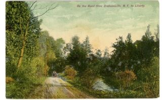 Grahamsville Ny - Road From Village To Liberty - Postcard Catskills