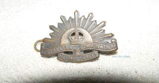 Wwii Australian Commonwealth Military Forces Cap Badge - Vintage Ww2 War Pin