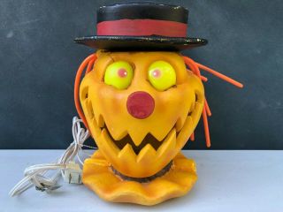 Rare Vintage Trendmasters Halloween Jack - O - Lantern Light Up Blow Mold Scarecrow