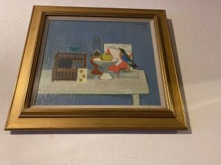 Alberto Morrocco Oil Painting,  Still Life On A Shelf,  The Scottish Gallery 14x16”