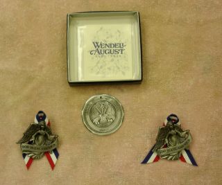 Wendell August Forge U.  S.  Army Ornament 2 Guardian Angels God Bless America Mib
