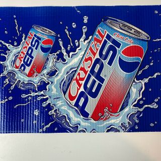 Rare Crystal Pepsi Advertising Corrugated Banner Sign About 20 Feet 2