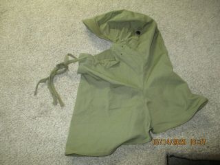 Wwii 1943 Light Green Colored Hood,  Cloth Made For Army/marine Troops