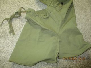 WWII 1943 LIGHT GREEN COLORED HOOD,  CLOTH MADE FOR ARMY/MARINE TROOPS 3
