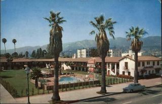 1960 Santa Barbara,  Ca La Casa Del Mar Motel California Clair Wood Postcard