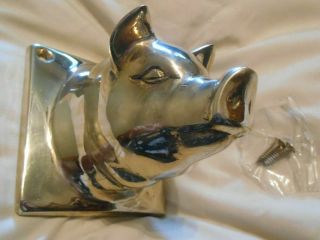 Vintage Copper Brass Pig Hog Wall Mount/Coat/Towel Hook Holder - With Screws 2