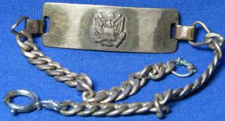 Wwii 1/20 10k Gold On Sterling Army Officer Named I.  D.  Bracelet