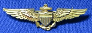 Wwii 1/20 10k Gold Navy Naval Aviator Pilot Wings Badge By Balfour