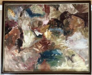 Vintage Mid Century Abstract Expressionist Oil Painting