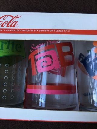 Luminarc Coca - Cola 16 - Oz.  Vintage Can Glasses Set of 4 Tab,  Sprite,  Coke,  Fanta 3