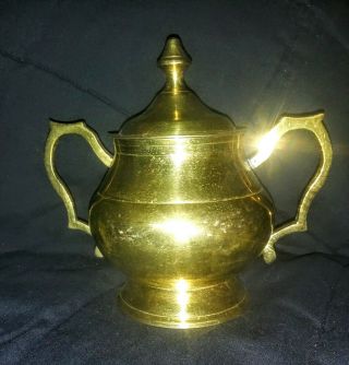 Vintage,  Solid Brass,  Urn/pot,  With Lid And Handles.