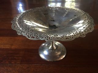 Vintage Arras Benedict Silver Plate Cutout Pierced Pedestal Footed Bowl Dish
