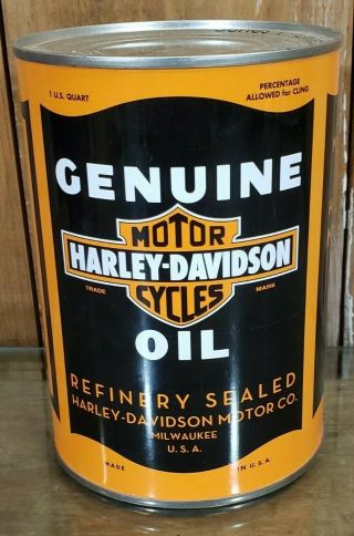 Harley - Davidson Motorcycles Motor Oil Can Tin 1 Qt 2013