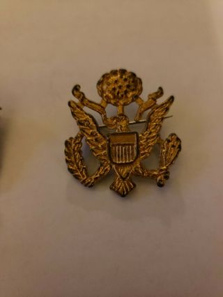Vintage WW2 Sterling Silver WWII US Navy CPO Collar Pin 1/20 10k,  2 USNavy pins 3