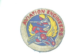 Ww 2 Us Army Air Force Aviation Engineers Pocket Patch On Twill 3.  5 X 3.  5 Inches