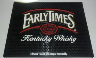Large Early Time Kentucky Whiskey Black Rubber Bar Mat From Churchill Downs