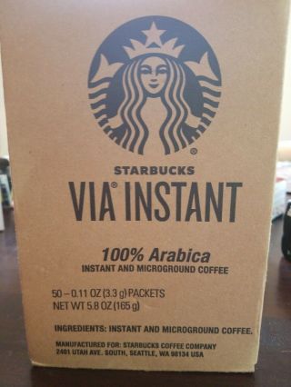 Starbucks Via Instant Pike Place Roast Medium Roast Coffee 1 Box 48 Packets (s3)