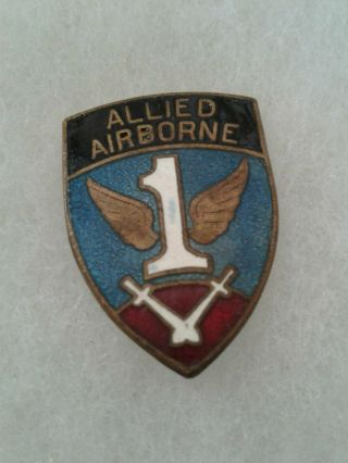 Authentic Wwii Us Army 1st Aillied Airborne Division Di Dui Unit Crest Insignia