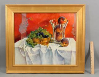 Jacques Zuccaire French - American Fruit Still Life Oil Painting,  Grapes & Apples 2