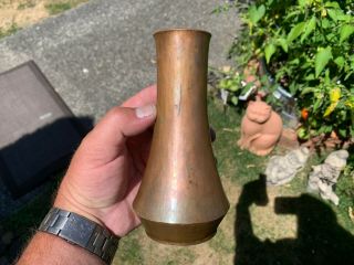 Karl Kipp Hand Wrought Copper Vase East Aurora,  Ny Roycroft Vtg Flower