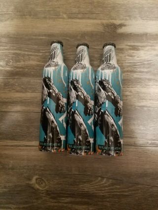 3 HALO 3 MOUNTAIN DEW GREEN LABEL ART GAME FUEL FULL ALUMINUM BOTTLES BY PEPSI 2