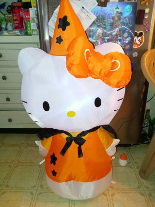 Gemmy Airblown Inflatable Halloween Hello Kitty Witch 3.  5 Ft Conditio