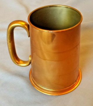 Vtg Copper Beer Ale Tankard Mug Made In England Old Worn Patina 5 " Tall