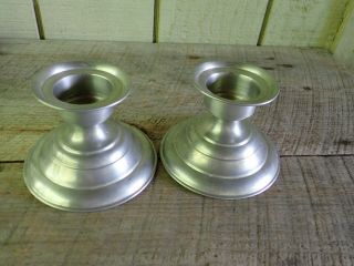 Vintage " Americana " Pewter Candle Holders Holds 3 Different Sizes