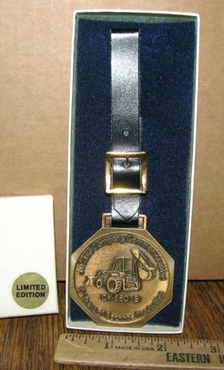 Case Ck 580b Backhoe Loader Tractor Brass Pocket Watch Fob Limited Edition
