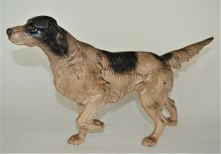 German Wire Haired Pointer Hubley Cast Iron Door Stop Hand Painted 16 In Long