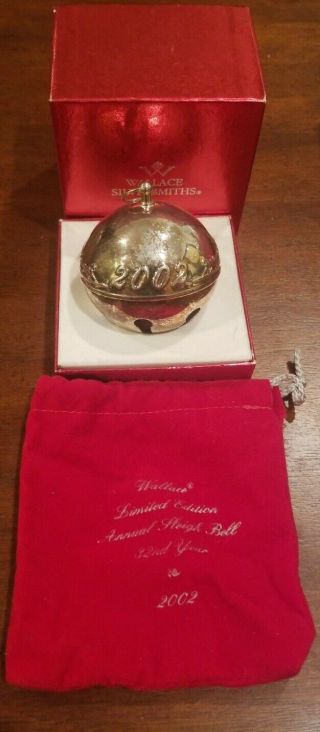 Wallace Silversmiths 2002 Silver Plate Sleigh Bell Christmas Ornament