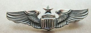 Wwii Us Army Air Corps Senior Pilot Wings Sterling Marked Short Post 3 Inch 3