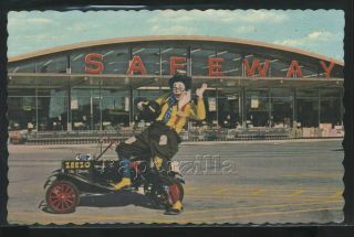 Co Denver Chrome 1969 3.  5 X 5.  5 Advertising Card For Zeezo The Safeway Clown