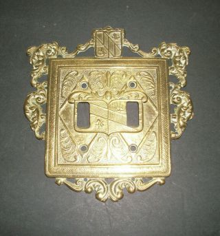 Virginia Metalcrafters Ornamental Double Brass Switchplate No.  24 - 18